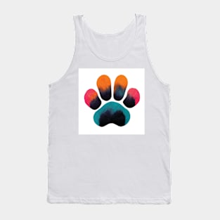 Colourful Paw Print Pet Pattern Tank Top